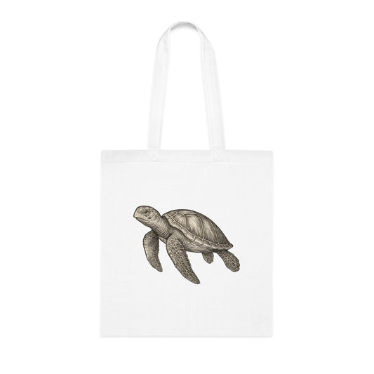 Vintage Etching Turtle Tote Bag