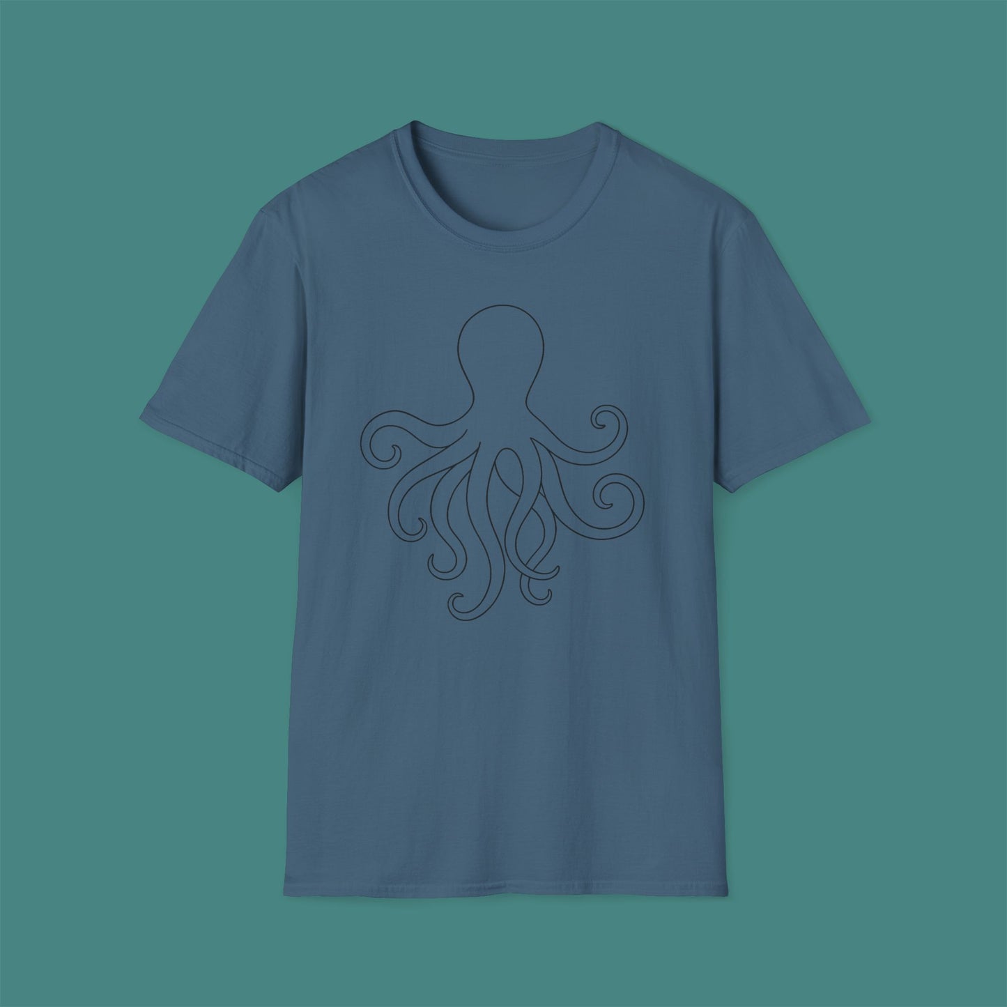 Minimalist Line Art Octopus Unisex T-Shirt