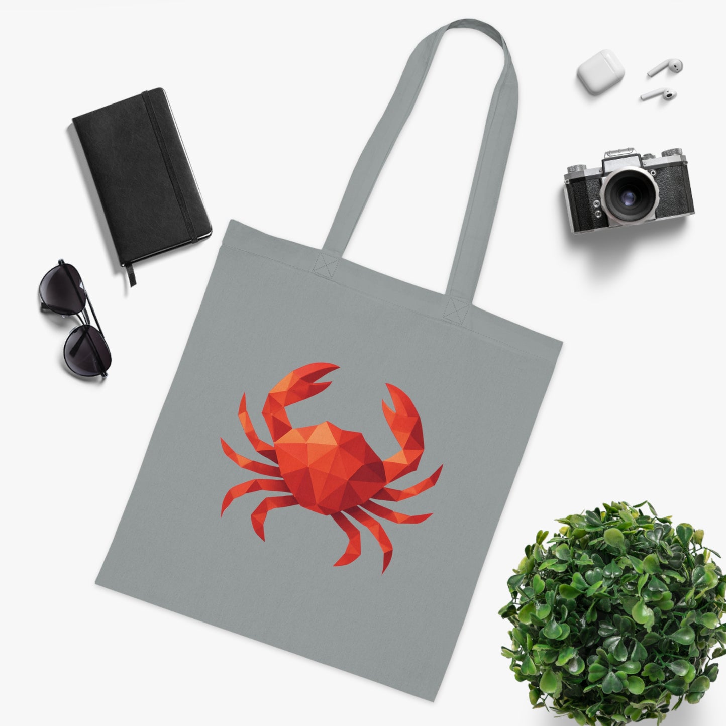 Geometric Polygon Crab Tote Bag