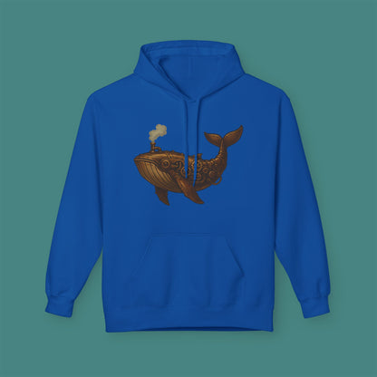 Steampunk Mechanical Whale Fleece Unisex Hoodie