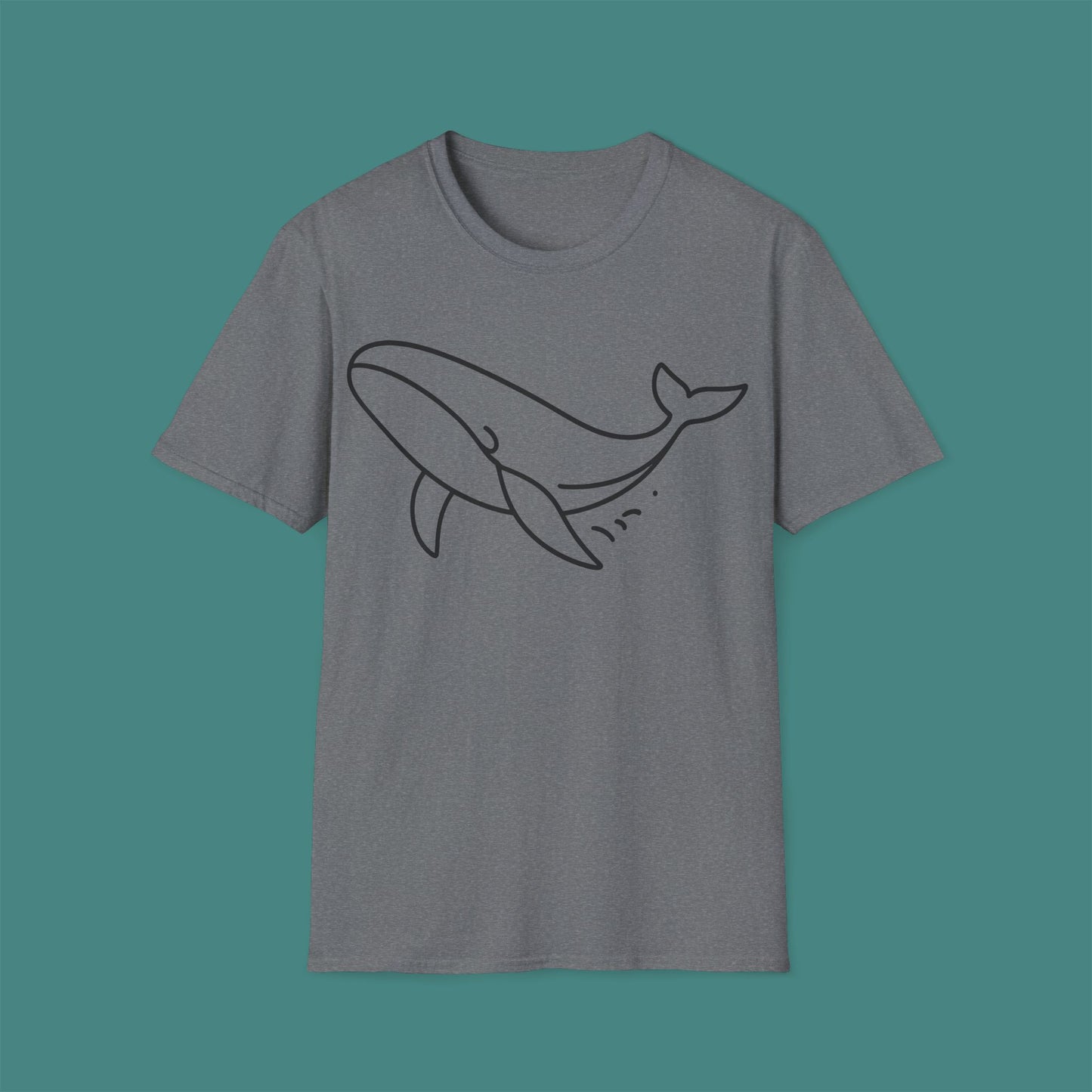 Minimalist Line Art Whale Unisex T-Shirt