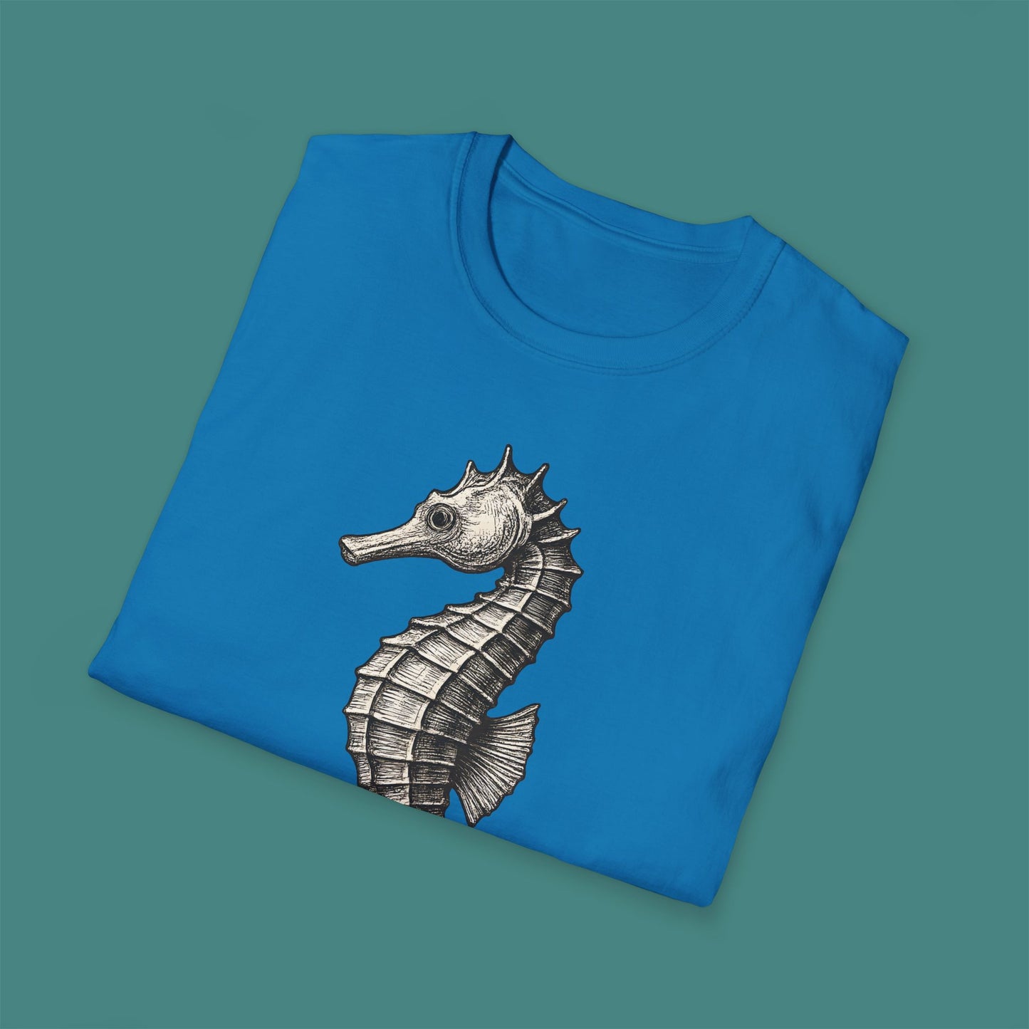 Vintage Etching Seahorse Unisex T-Shirt