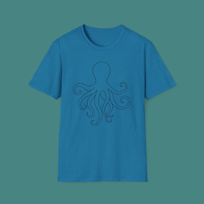 Minimalist Line Art Octopus Unisex T-Shirt