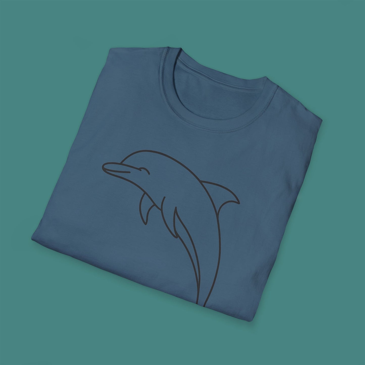 Minimalist Line Art Dolphin Unisex T-Shirt