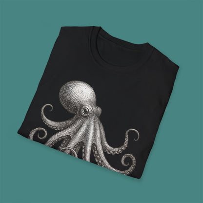 Vintage Etching Octopus Unisex T-Shirt