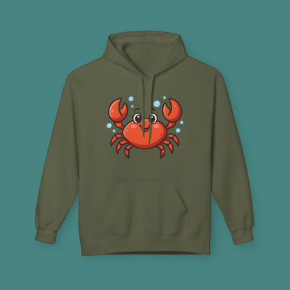 Cartoon Cute Crab Fleece Unisex Hoodie