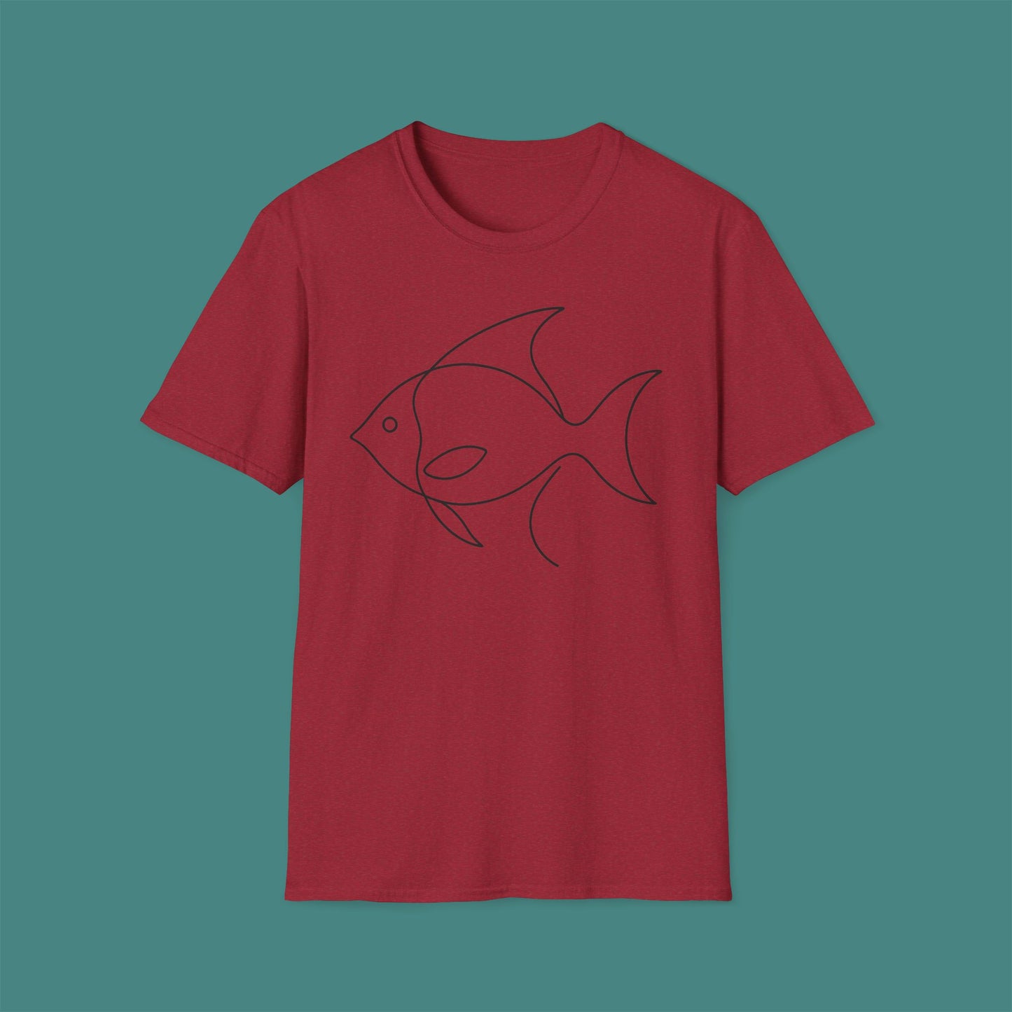 Minimalist Line Art Fish Unisex T-Shirt