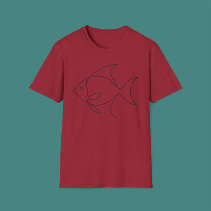 Minimalist Line Art Fish Unisex T-Shirt