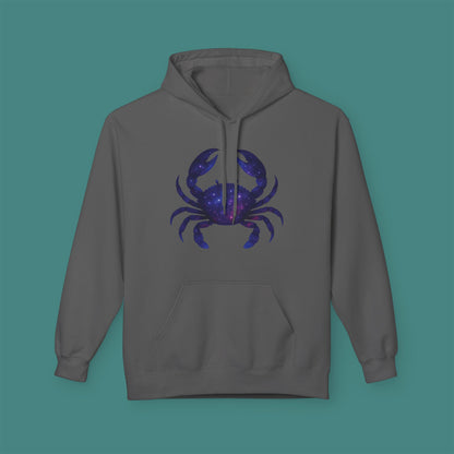 Cosmic Galaxy Crab Fleece Unisex Hoodie