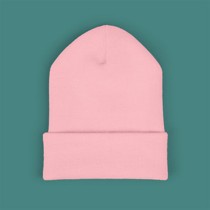 Minimalist Line Art Turtle Embroidered Beanie