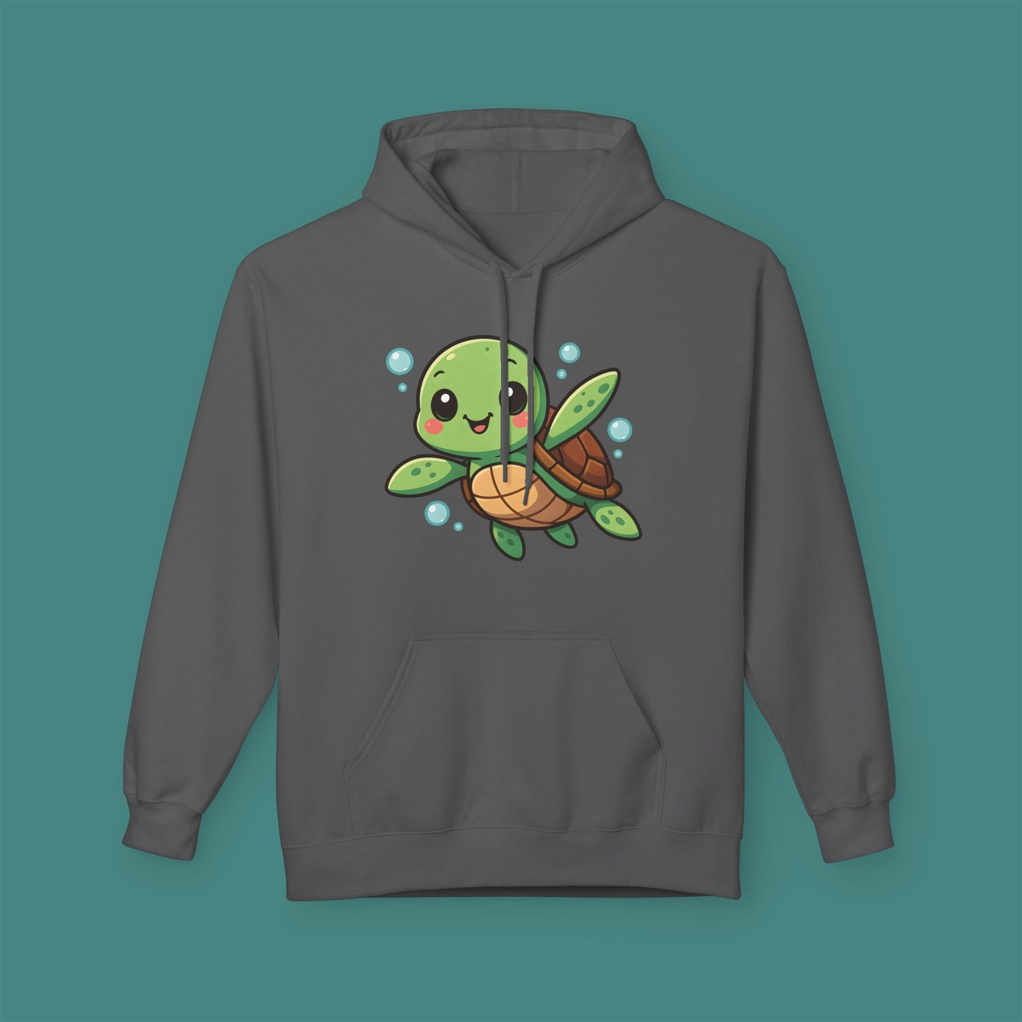 Cartoon Cute Turtle Fleece Unisex Hoodie