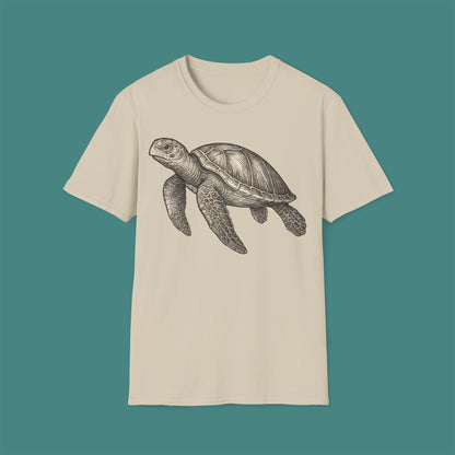 Vintage Etching Turtle Unisex T-Shirt