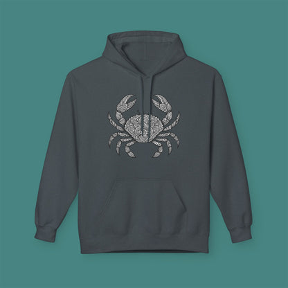Intricate Mandala Crab Fleece Unisex Hoodie