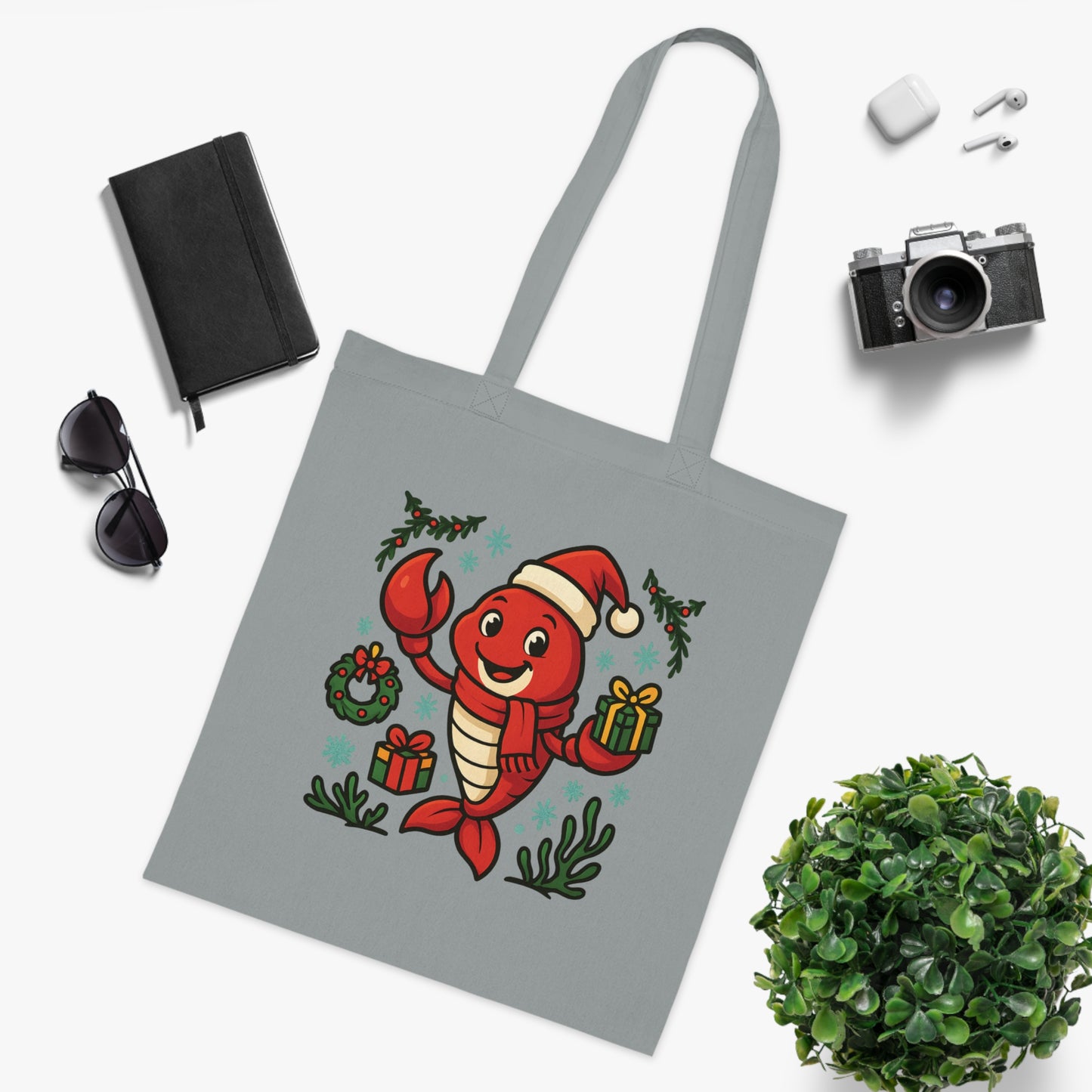 Christmas Lobster Tote Bag