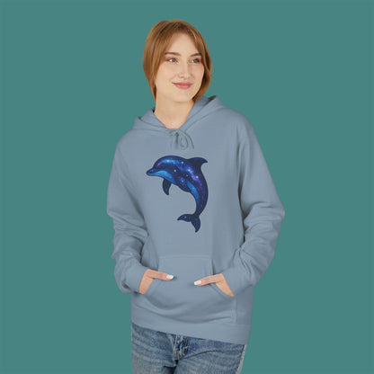 Cosmic Galaxy Dolphin Fleece Unisex Hoodie