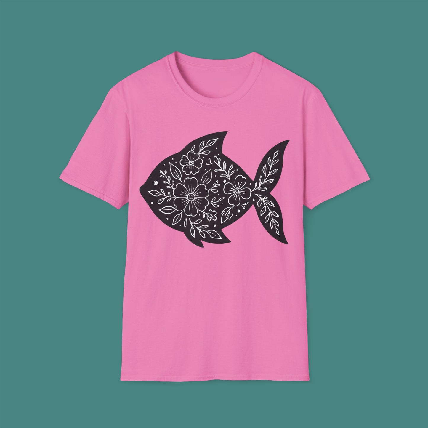 Floral Fish Silhouette Unisex T-Shirt