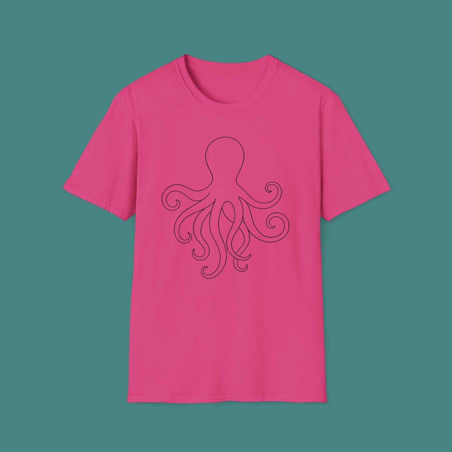 Minimalist Line Art Octopus Unisex T-Shirt