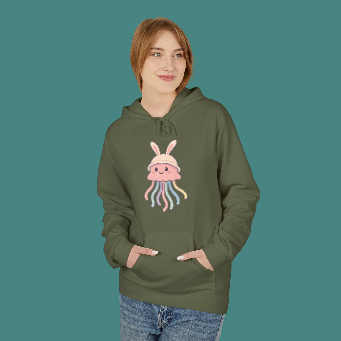 Easter Jellyfish Fleece Unisex Hoodie