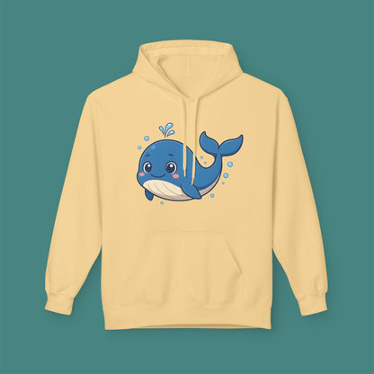 Cartoon Cute Whale Fleece Unisex Hoodie