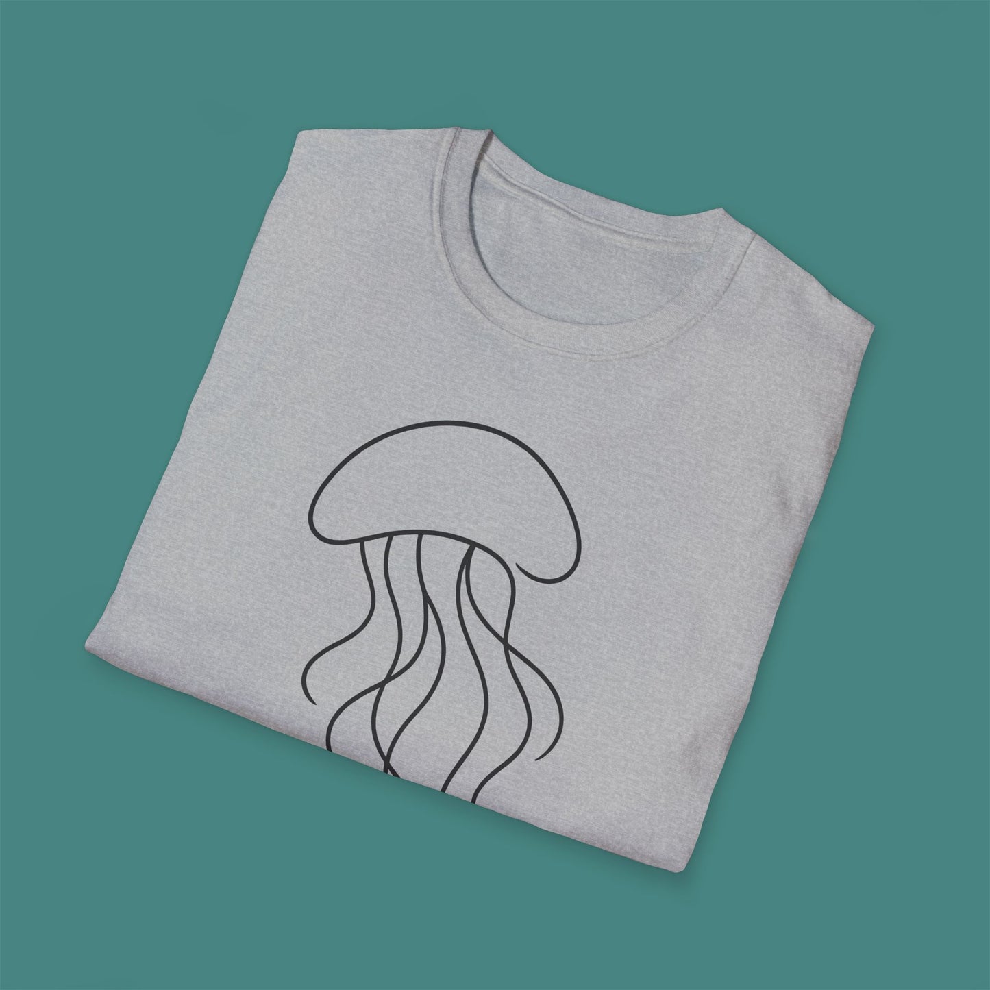 Minimalist Line Art Jellyfish Unisex T-Shirt