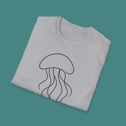 Minimalist Line Art Jellyfish Unisex T-Shirt