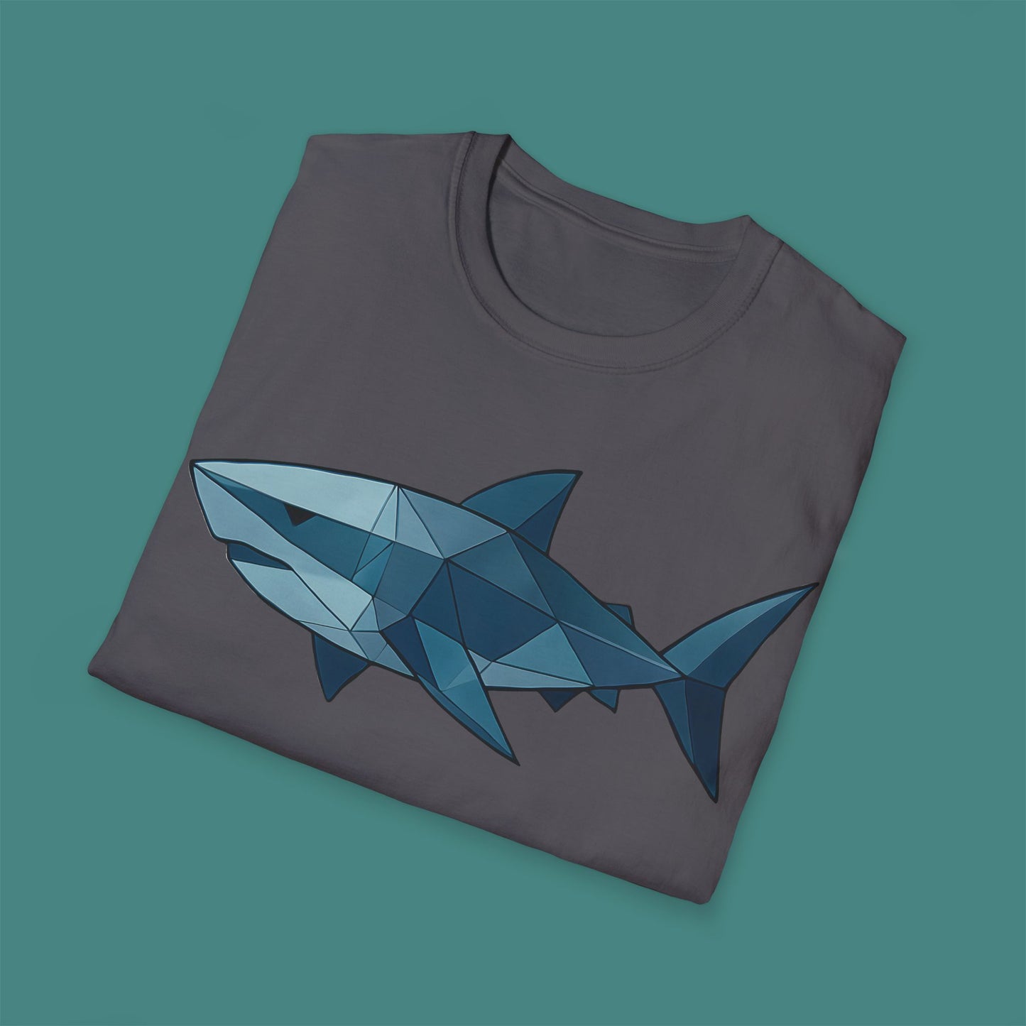 Geometric Polygon Shark Unisex T-Shirt