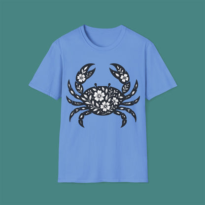 Floral Crab Silhouette Unisex T-Shirt