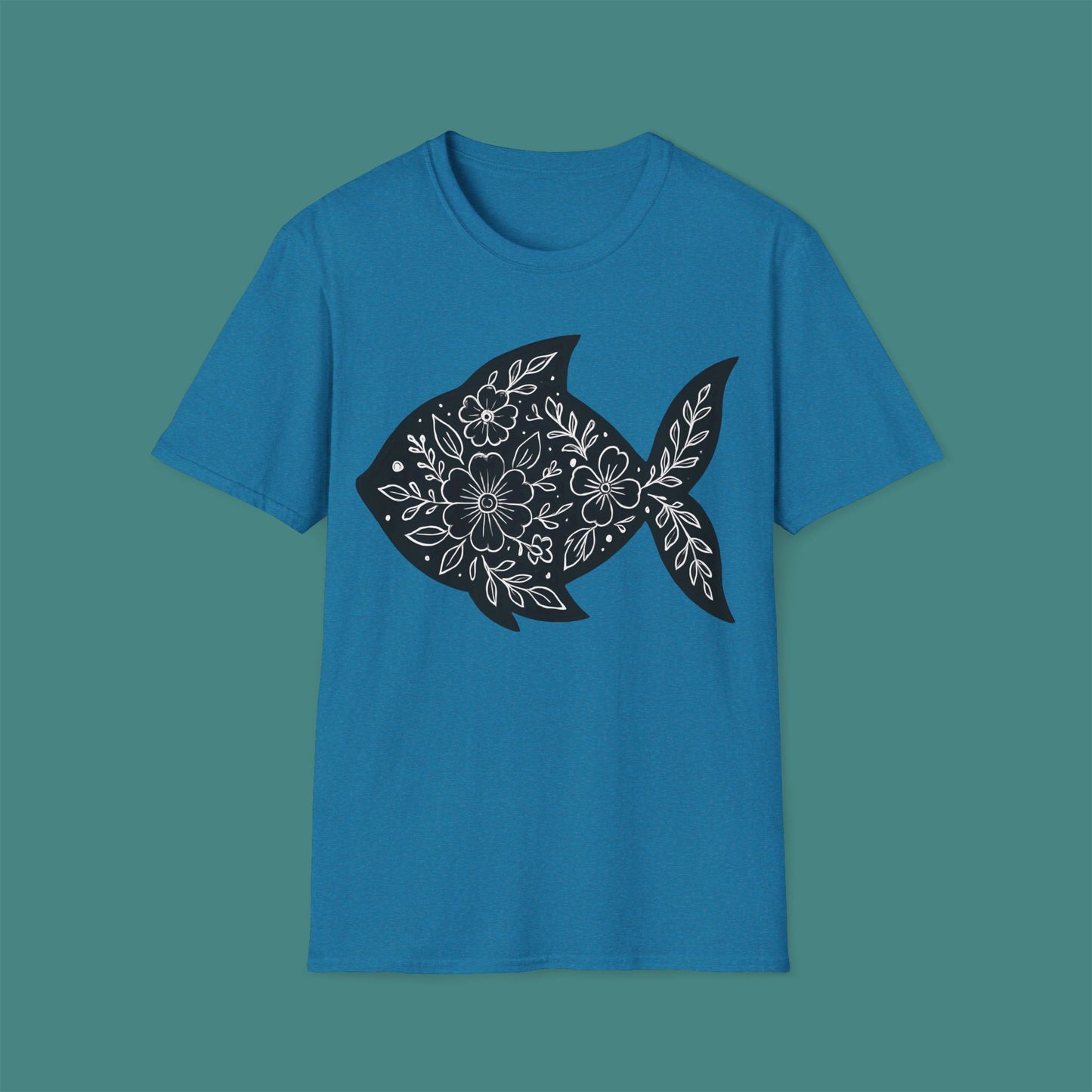 Floral Fish Silhouette Unisex T-Shirt