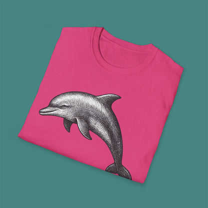 Vintage Etching Dolphin Unisex T-Shirt
