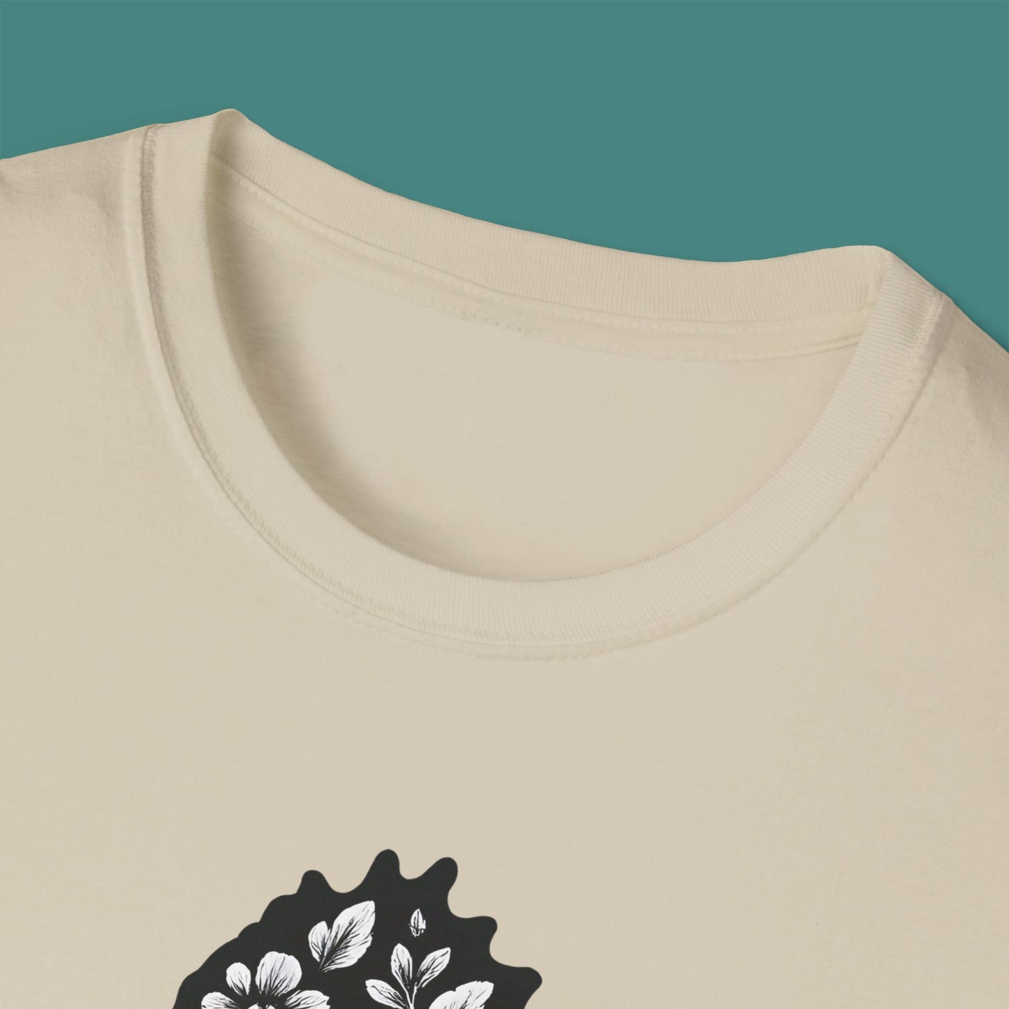 Floral Seahorse Silhouette Unisex T-Shirt