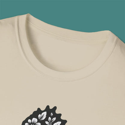 Floral Seahorse Silhouette Unisex T-Shirt