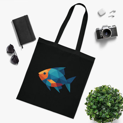 Geometric Polygon Fish Tote Bag