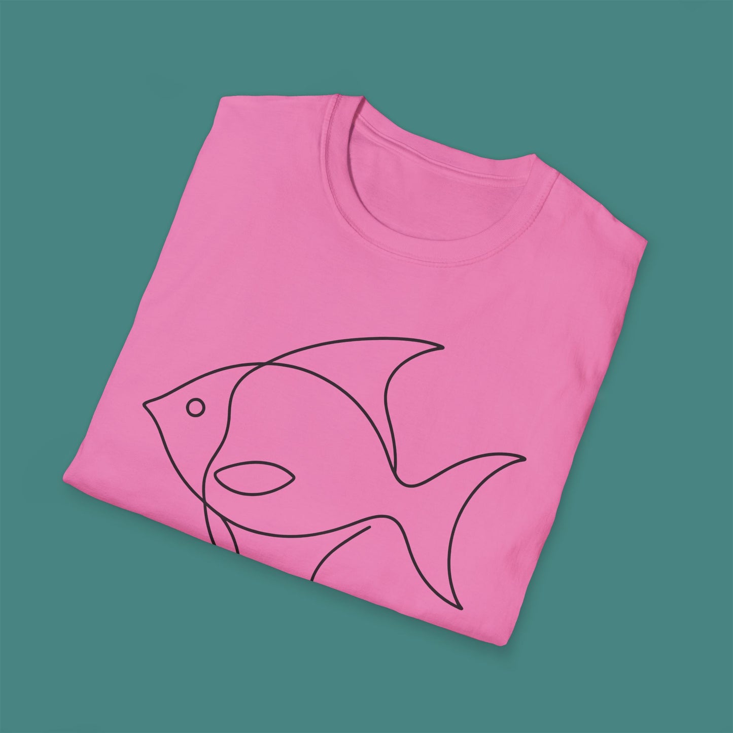 Minimalist Line Art Fish Unisex T-Shirt