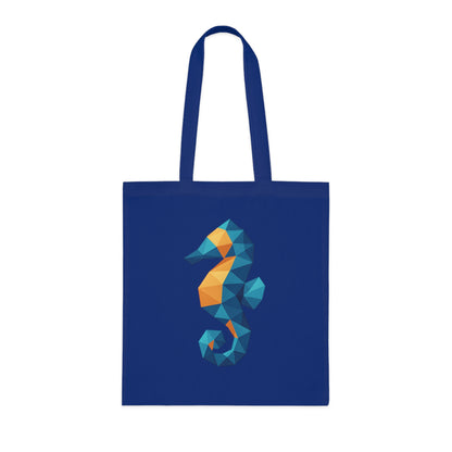 Geometric Polygon Seahorse Tote Bag
