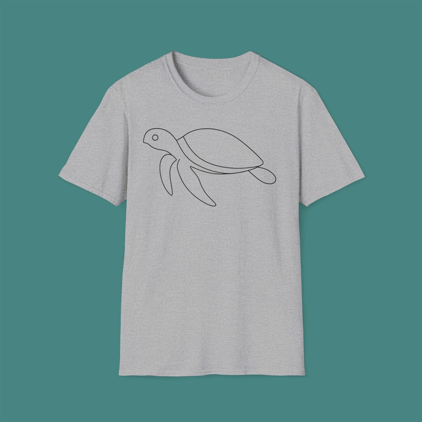 Minimalist Line Art Turtle Unisex T-Shirt