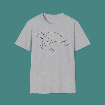Minimalist Line Art Turtle Unisex T-Shirt