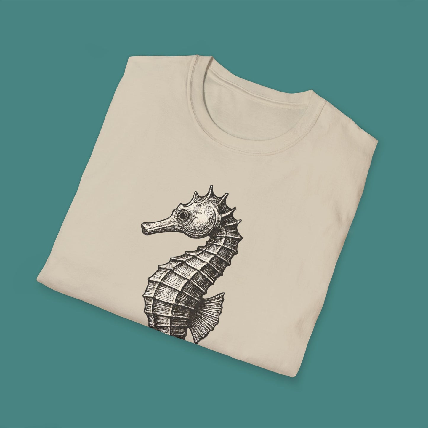 Vintage Etching Seahorse Unisex T-Shirt