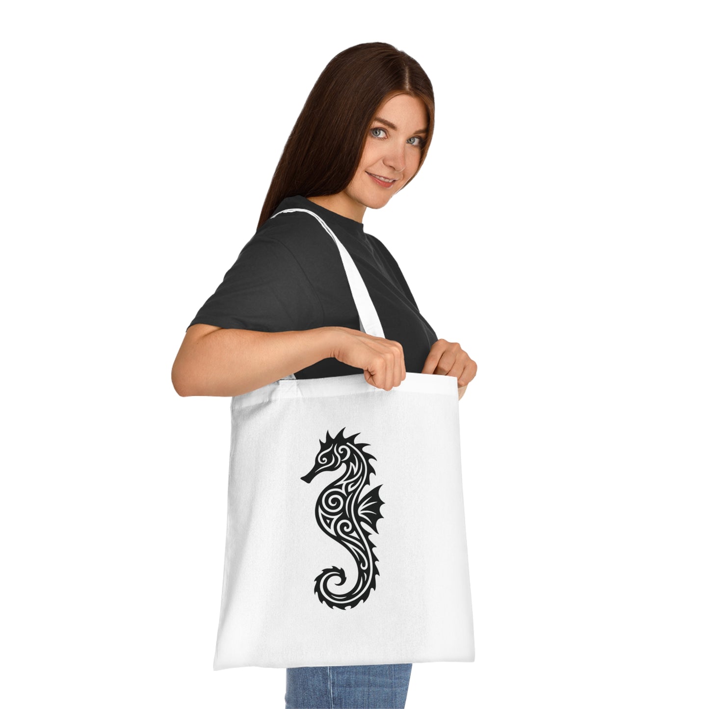 Tribal Tattoo Seahorse Tote Bag