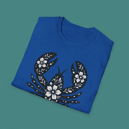 Floral Lobster Silhouette Unisex T-Shirt