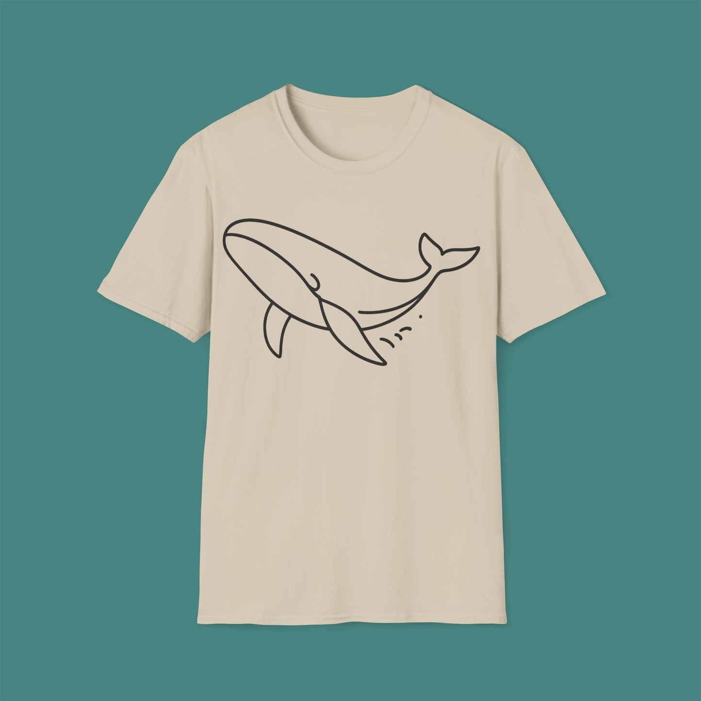 Minimalist Line Art Whale Unisex T-Shirt