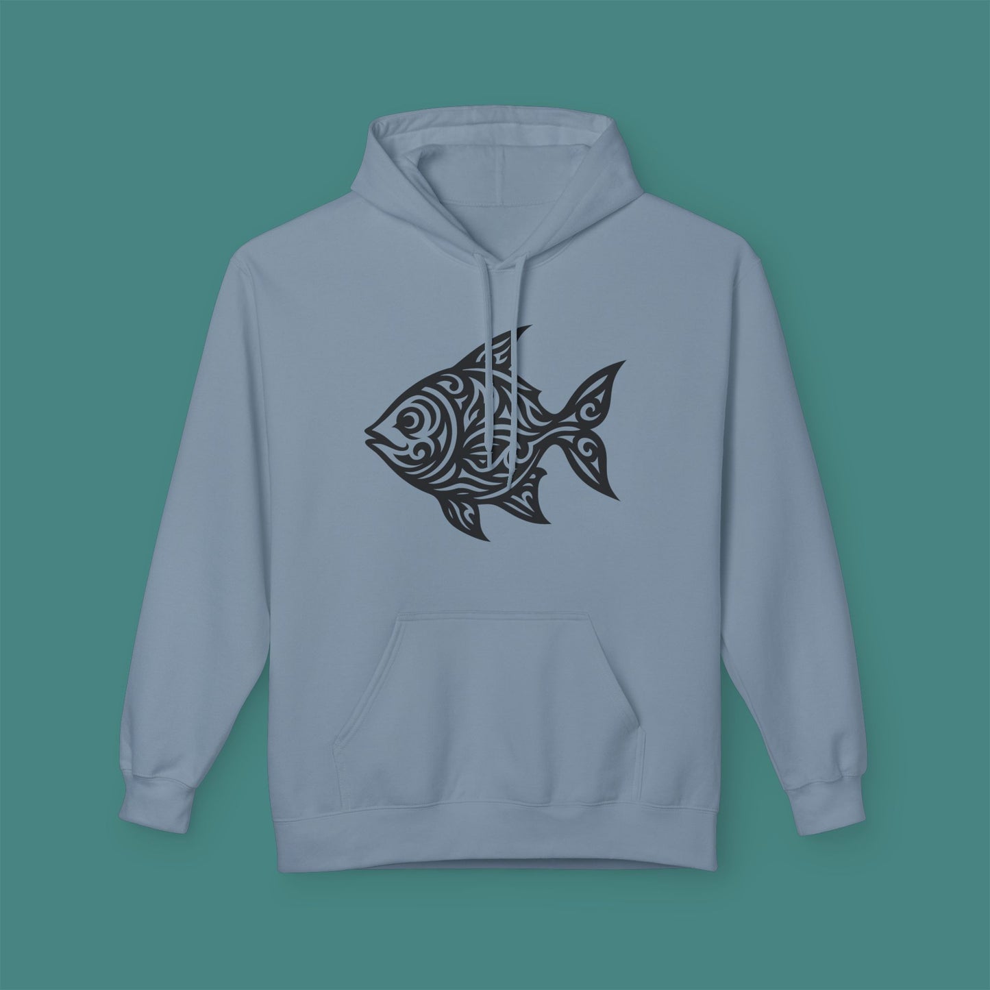 Tribal Tattoo Fish Fleece Unisex Hoodie