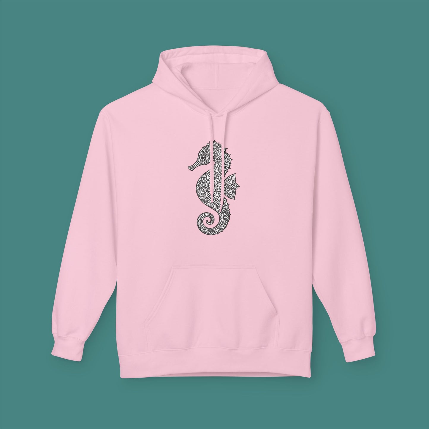 Intricate Mandala Seahorse Fleece Unisex Hoodie