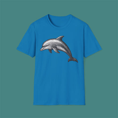Vintage Etching Dolphin Unisex T-Shirt