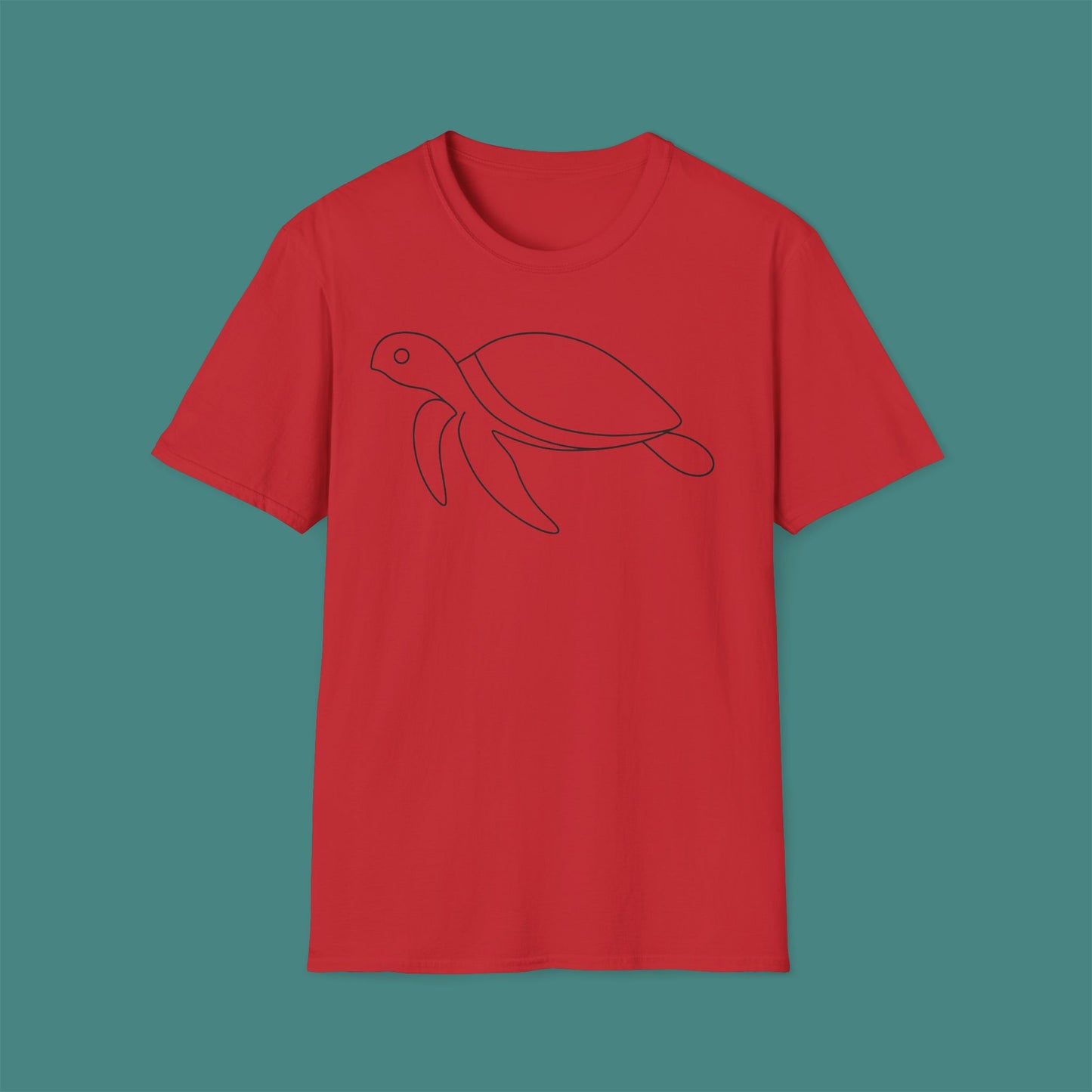 Minimalist Line Art Turtle Unisex T-Shirt