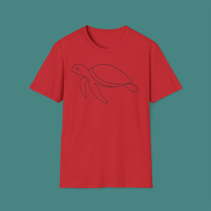 Minimalist Line Art Turtle Unisex T-Shirt