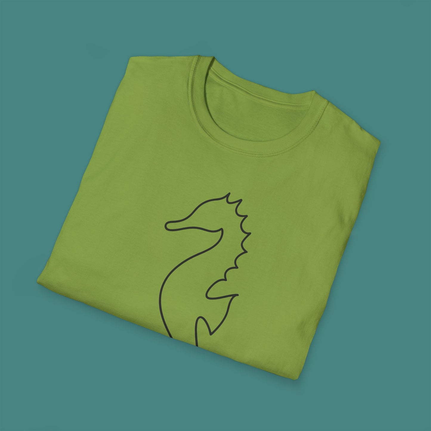 Minimalist Line Art Seahorse Unisex T-Shirt