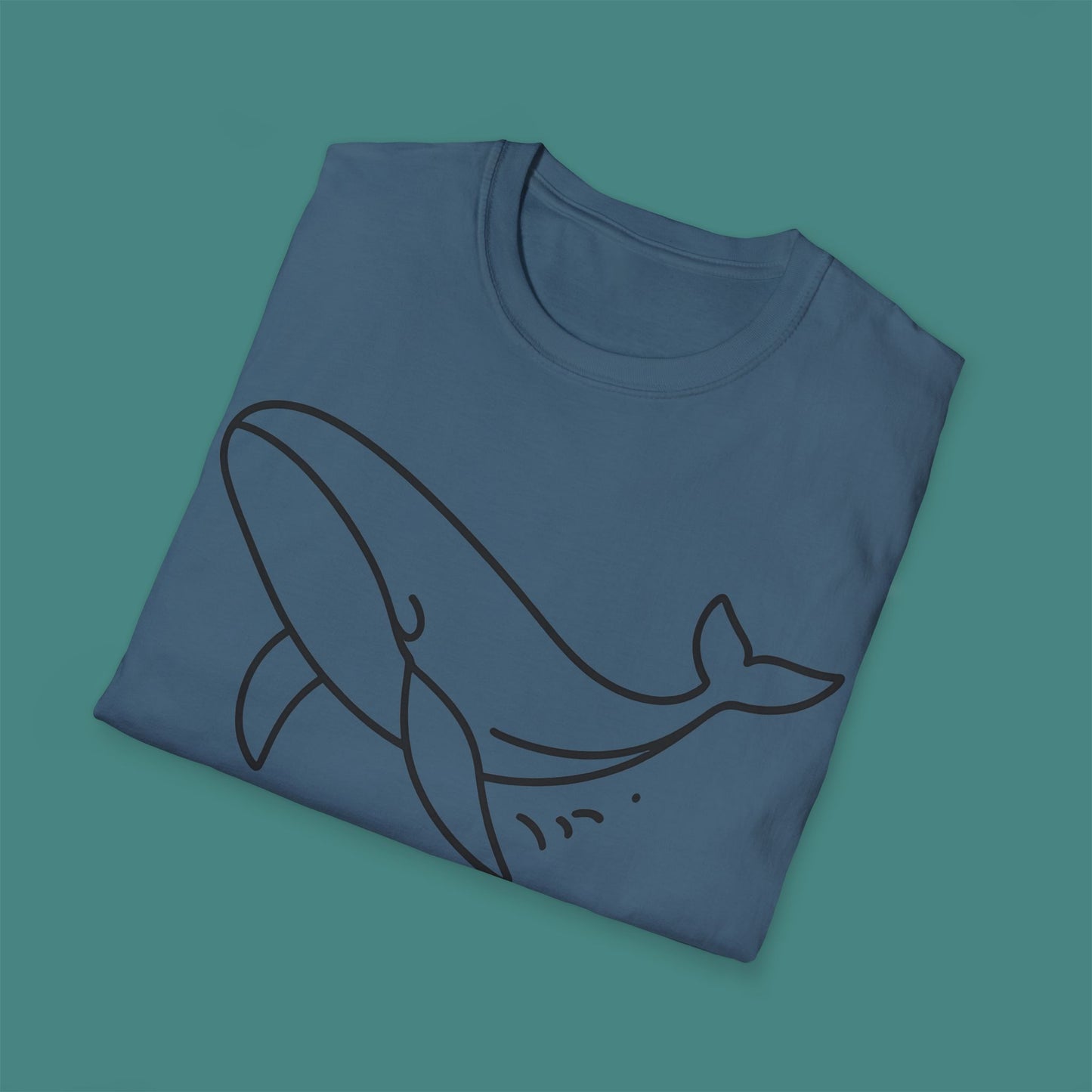 Minimalist Line Art Whale Unisex T-Shirt