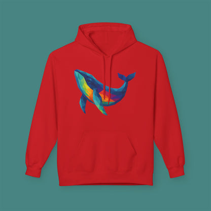 Geometric Polygon Whale Fleece Unisex Hoodie