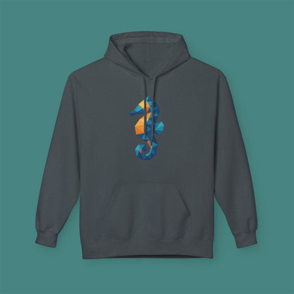 Geometric Polygon Seahorse Fleece Unisex Hoodie