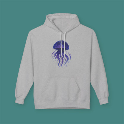 Cosmic Galaxy Jellyfish Fleece Unisex Hoodie